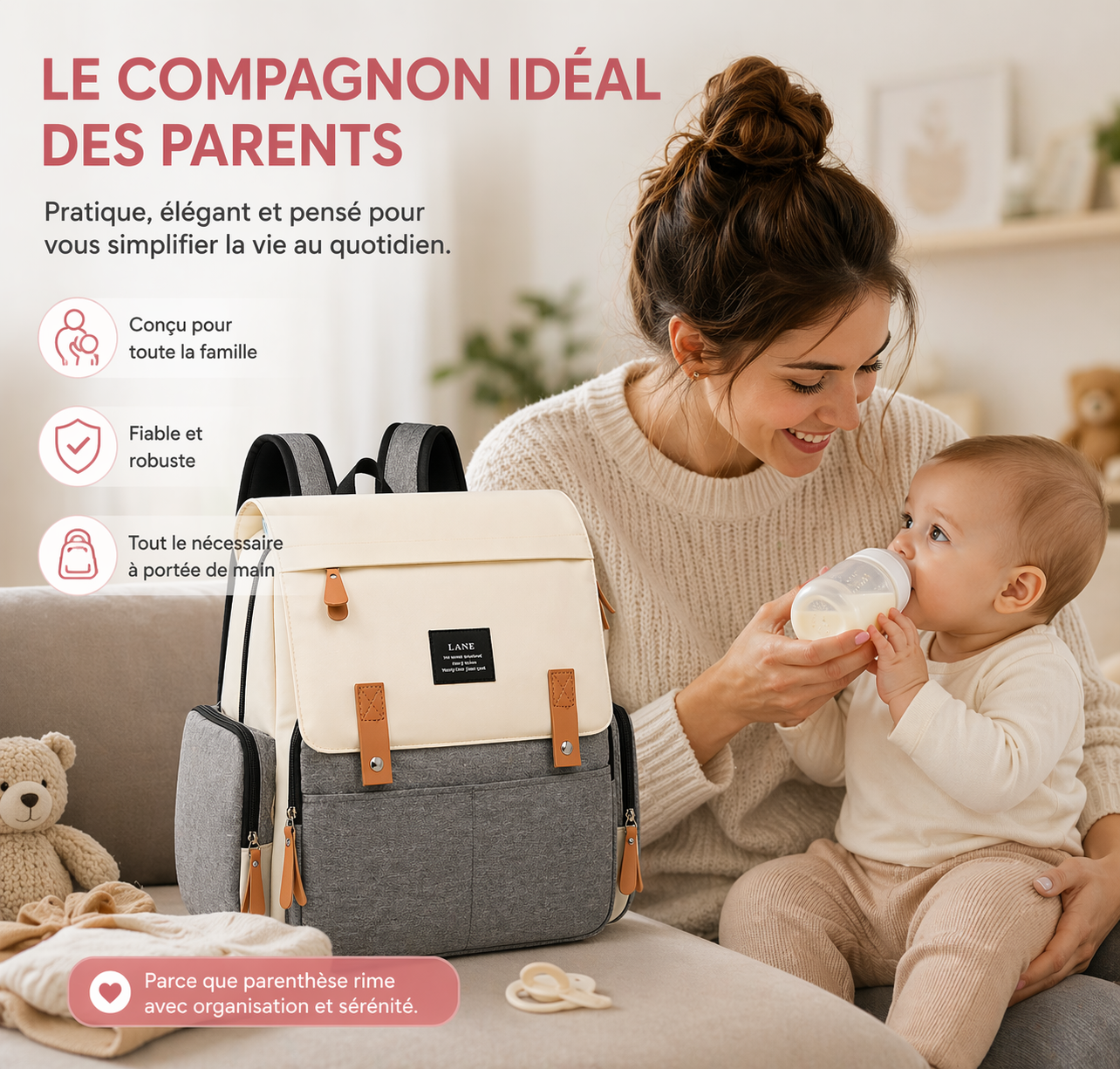 Sac à langer à dos