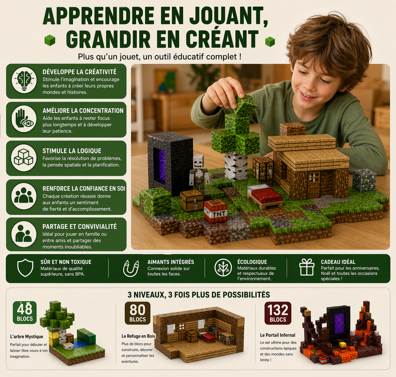 CubeCraft – Monde Magnétique Créatif