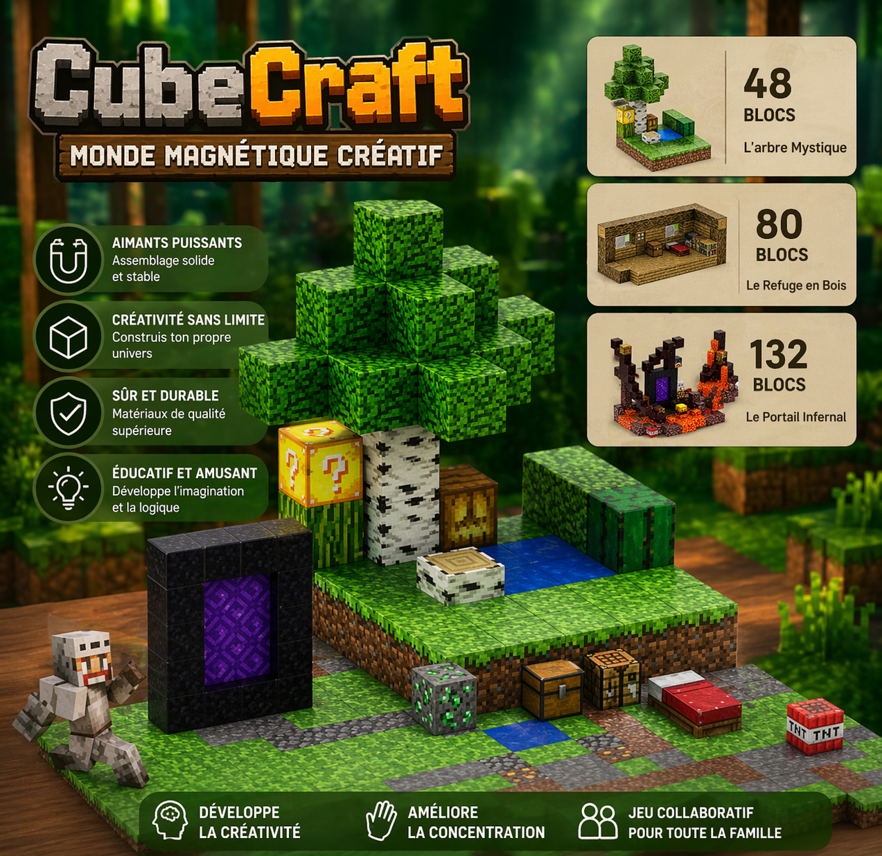 CubeCraft – Monde Magnétique Créatif