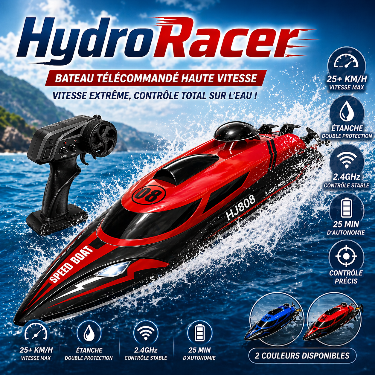 HydroRacer - Bateau télécommandé haute vitesse